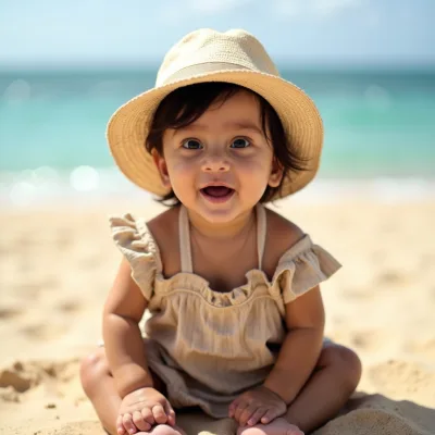 AI baby portrait - Beach theme