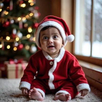 AI generated baby portrait - Christmas theme