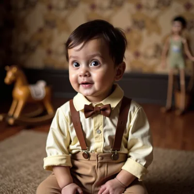 AI baby portrait - Vintage theme