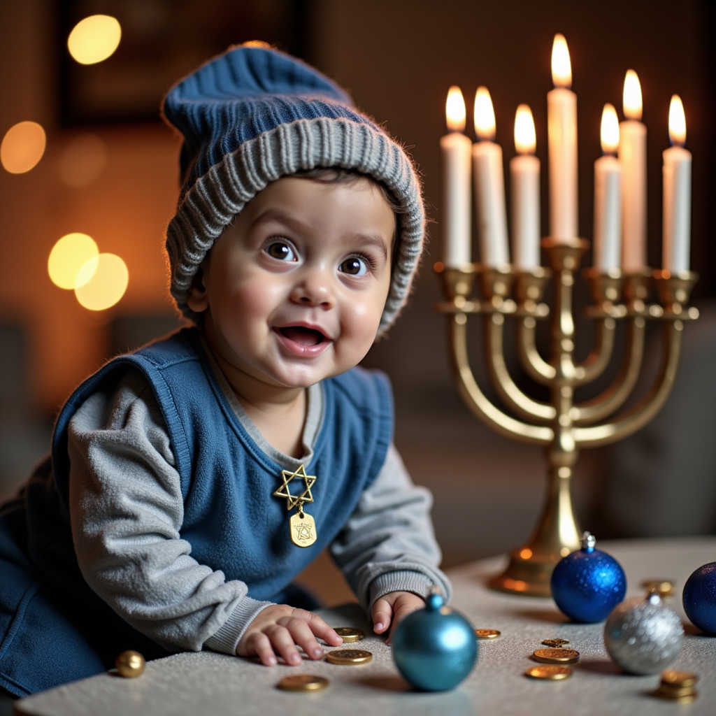 AI baby Hanukkah portrait sample
