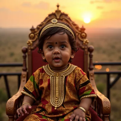AI baby African Royal photos