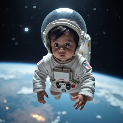 AI baby Astronaut photos