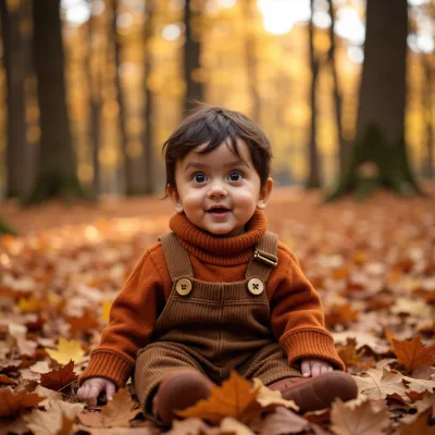 AI baby Autumn Forest photos