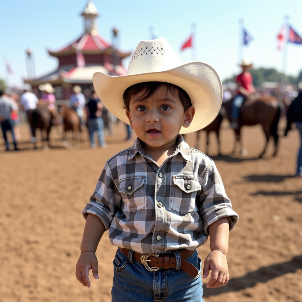 AI baby Calgary Stampede portrait