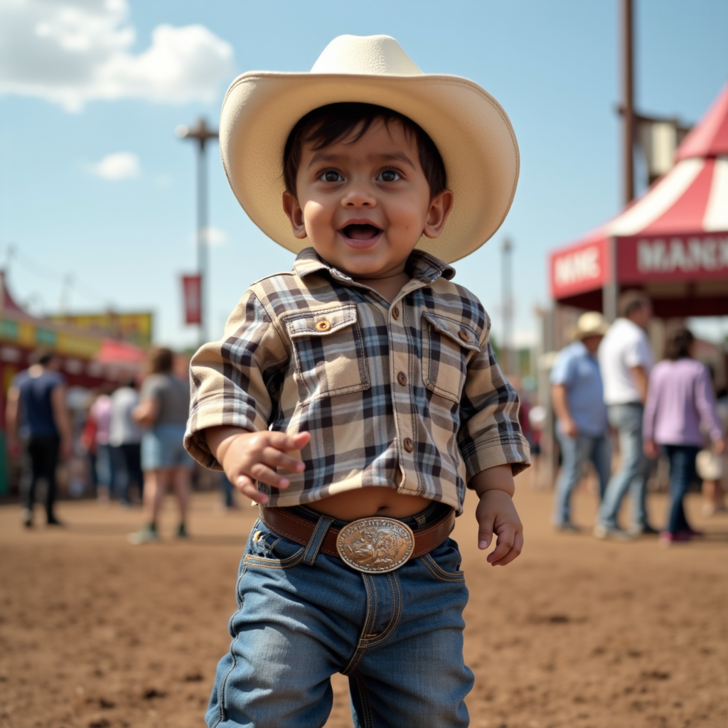 AI baby Calgary Stampede portrait