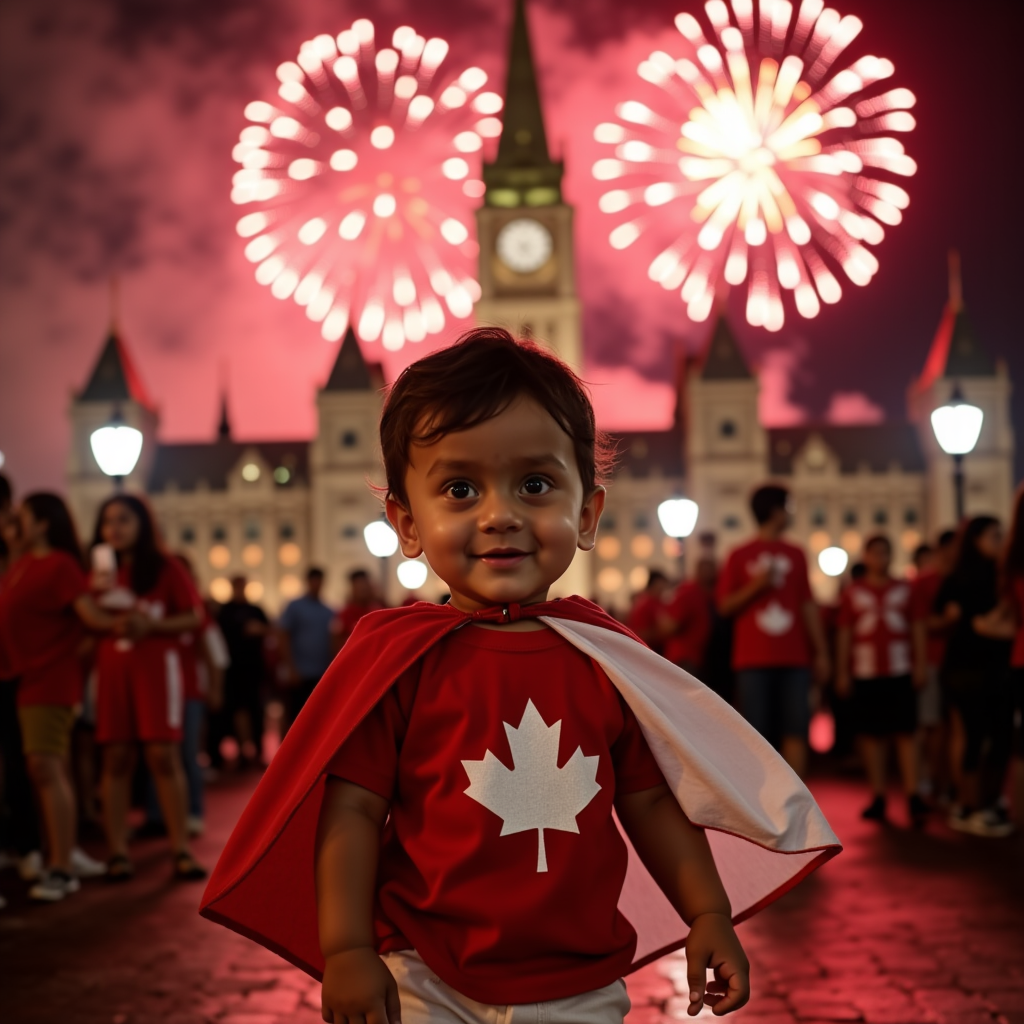AI baby Canada Day portrait