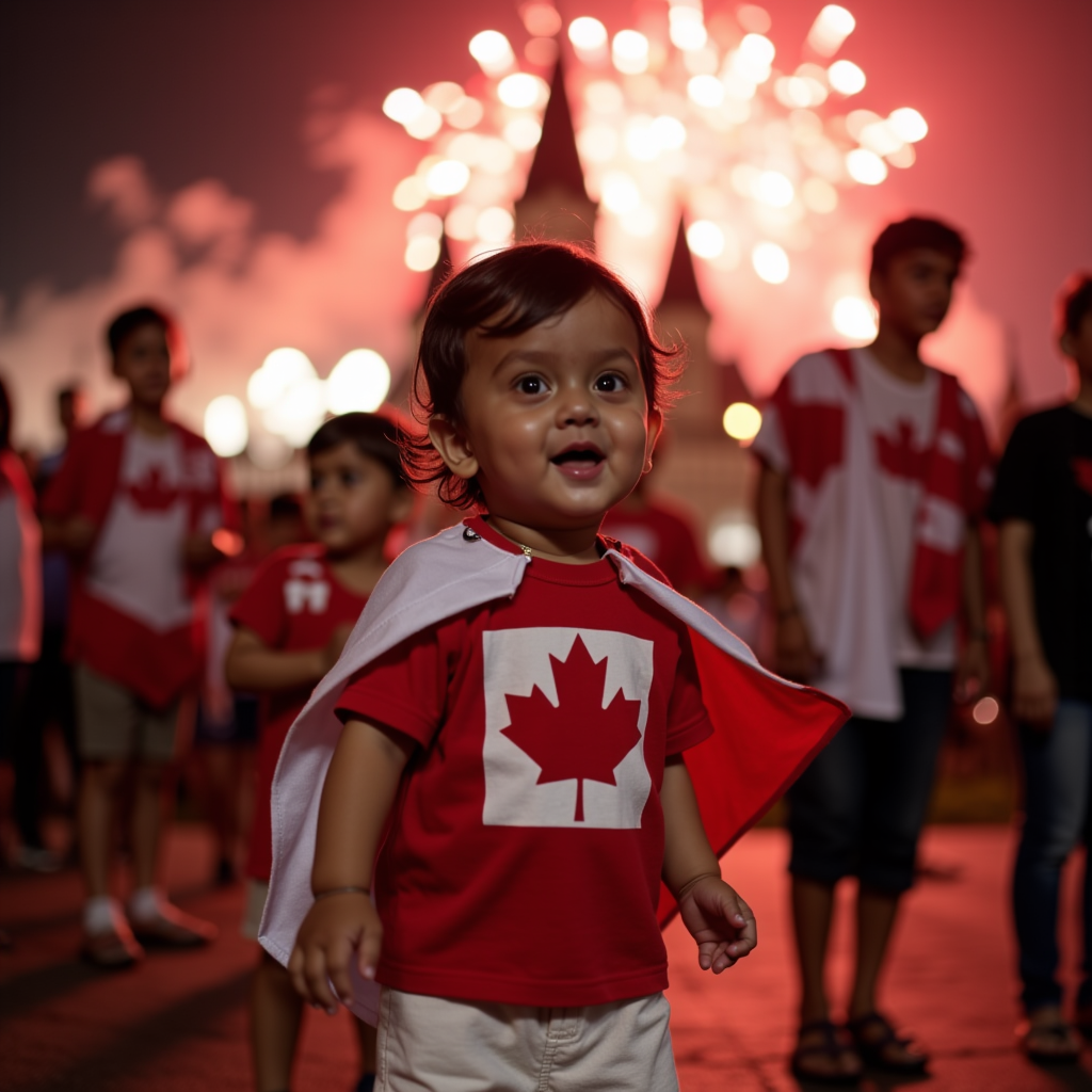 AI baby Canada Day portrait