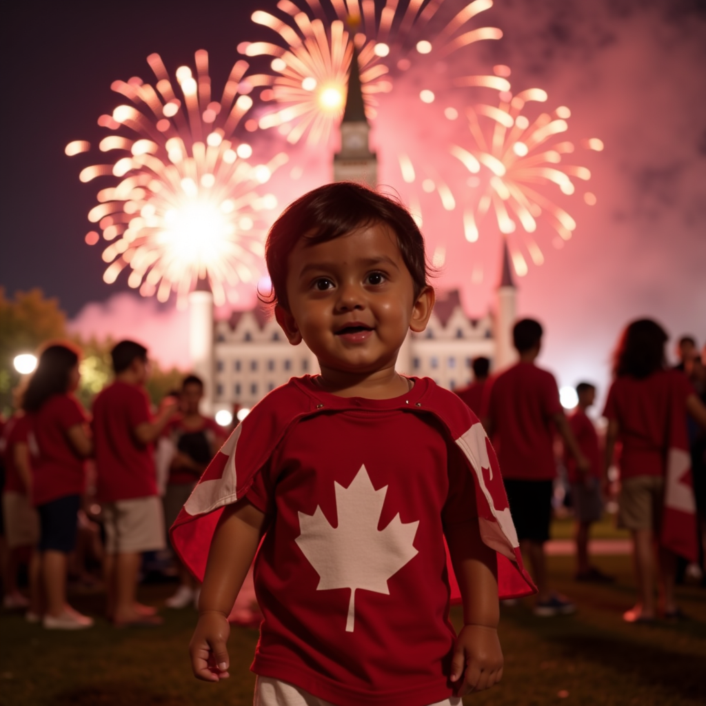 AI baby Canada Day portrait