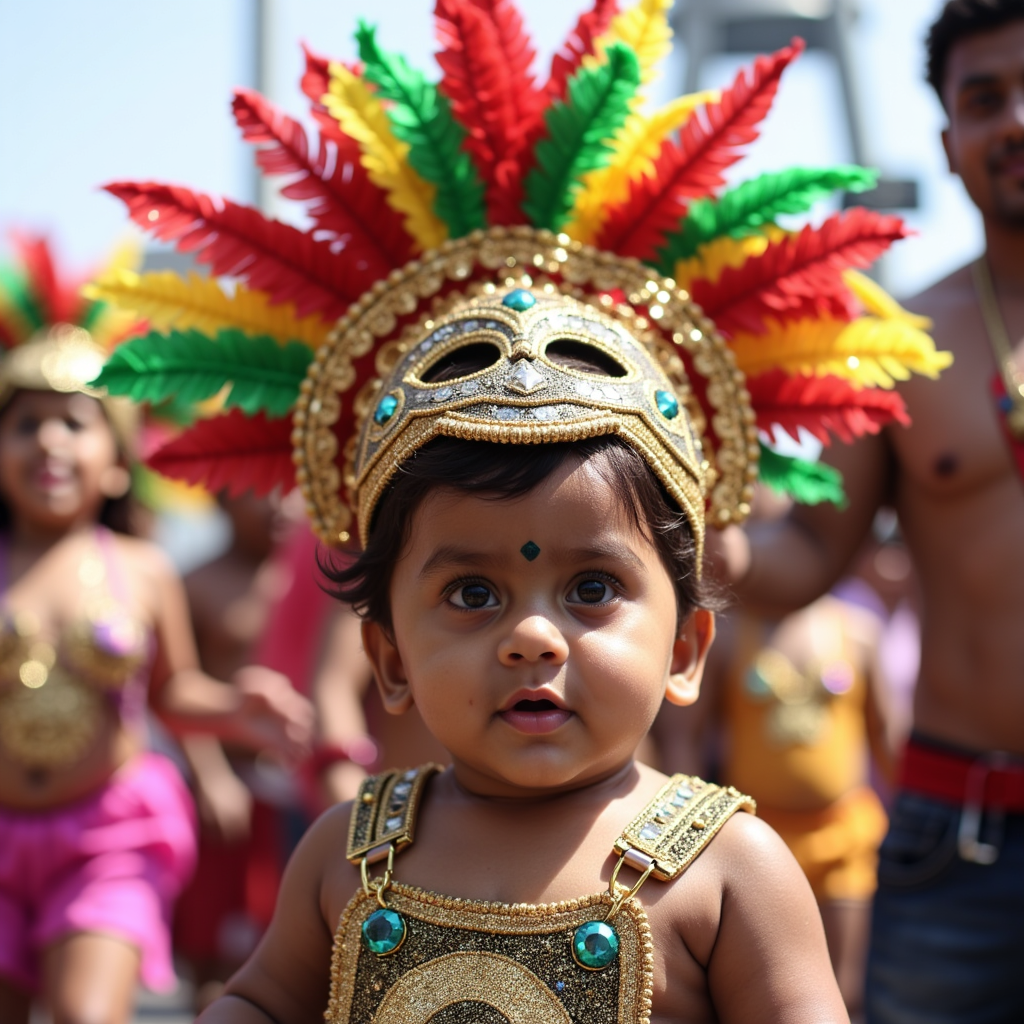 AI generated baby portrait - Caribana Festival theme
