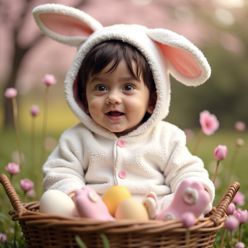 AI generated baby portrait - Bunny theme