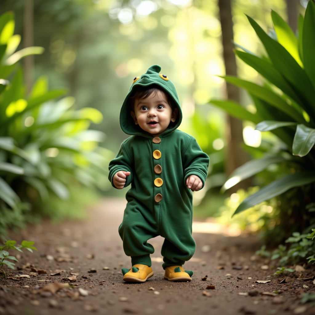 AI generated baby portrait - Dinosaur theme