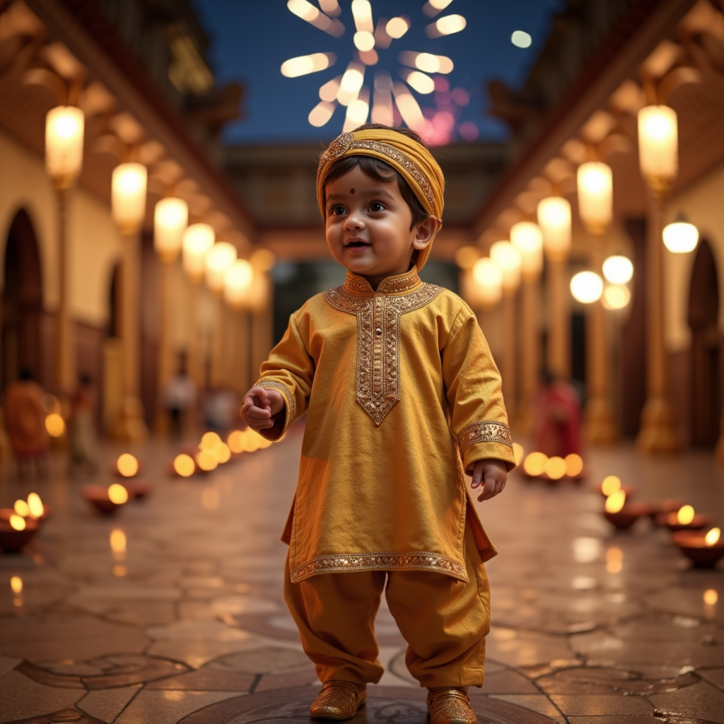 AI generated baby portrait - Diwali Night (Premium) theme