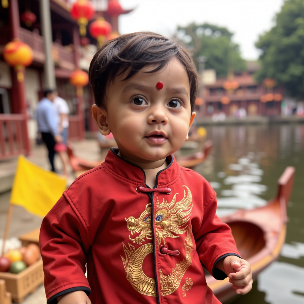 AI baby Dragon Boat Festival portrait