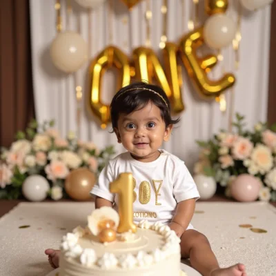 AI baby First Birthday photos