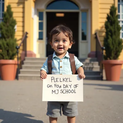 AI baby First Day of School photos