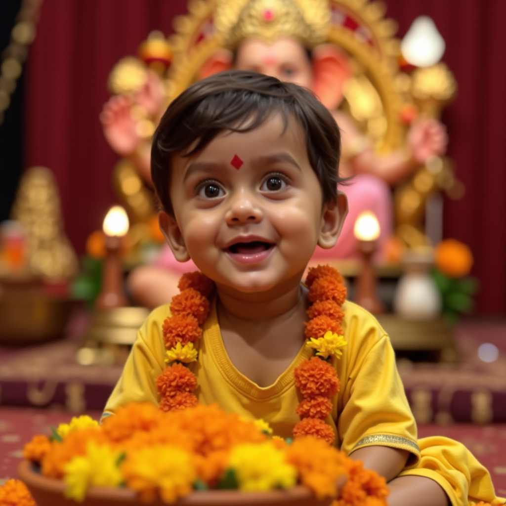 AI baby Ganesh Chaturthi portrait