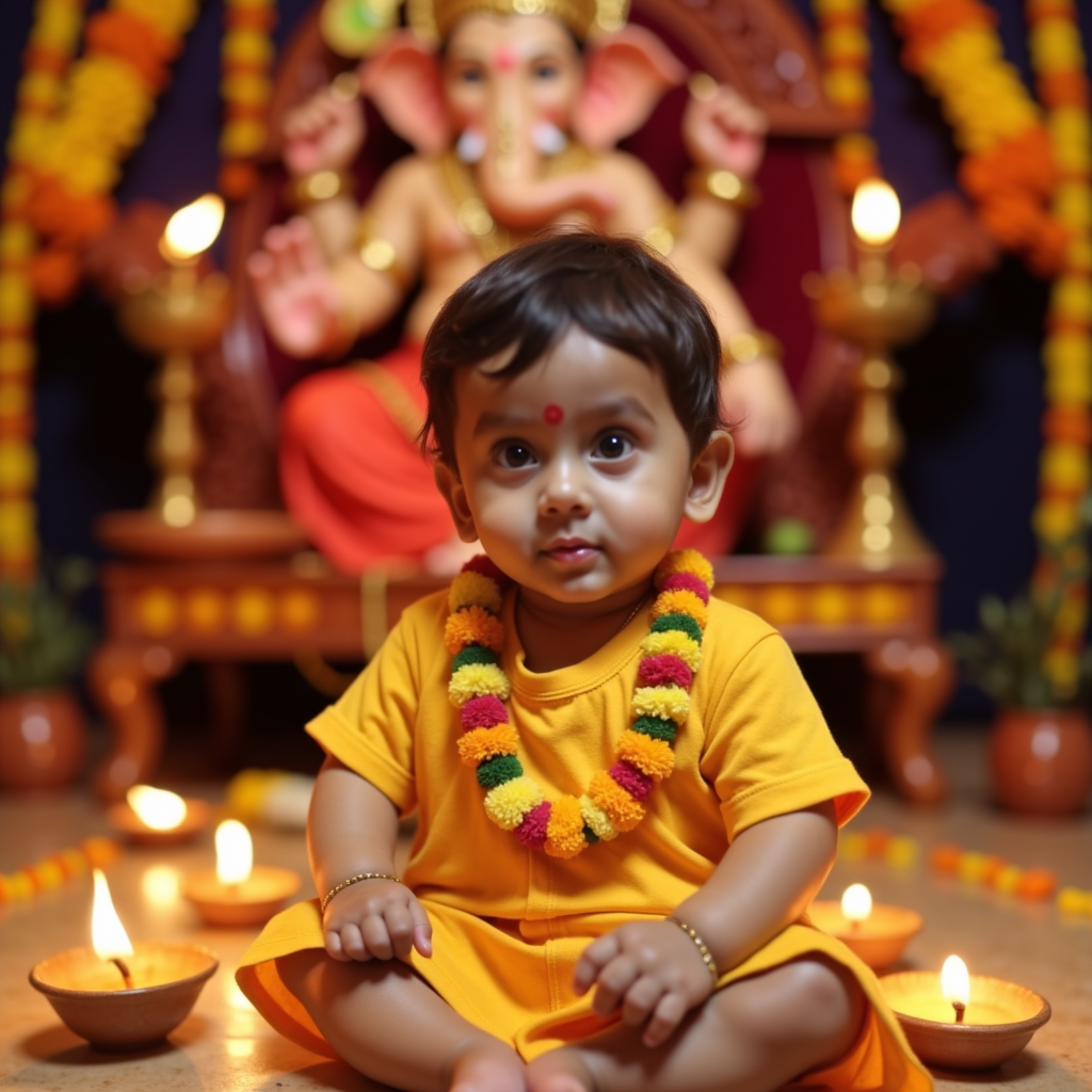 AI baby Ganesh Chaturthi portrait