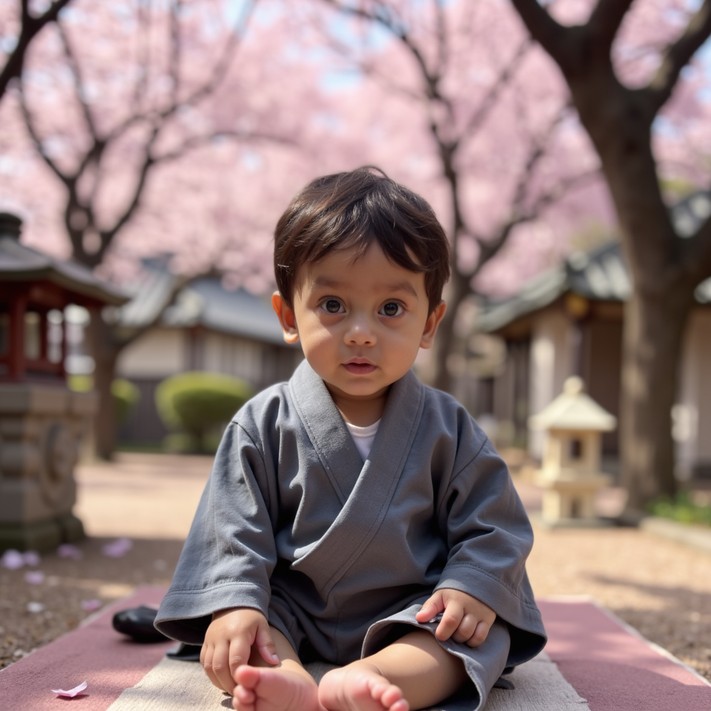 AI baby Cherry Blossom (Hanami) portrait