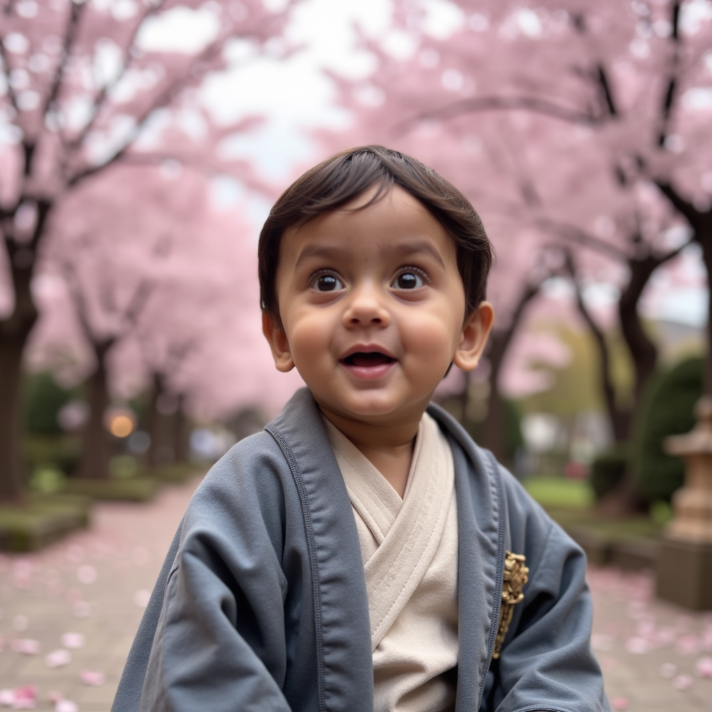 AI baby Cherry Blossom (Hanami) portrait