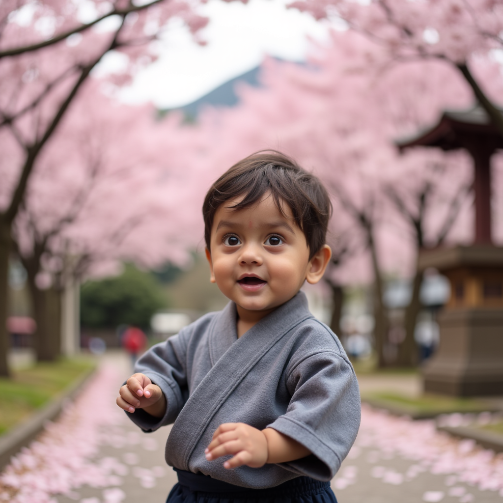 AI baby Cherry Blossom (Hanami) portrait