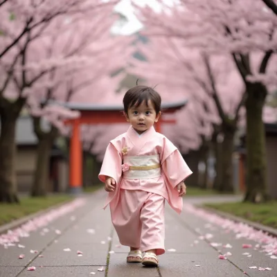 AI baby Japanese Kimono photos