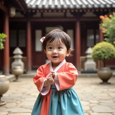 AI baby Korean Hanbok photos
