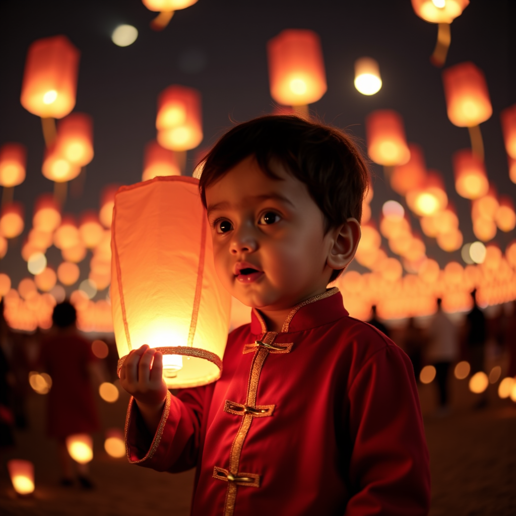 AI baby Lantern Festival portrait