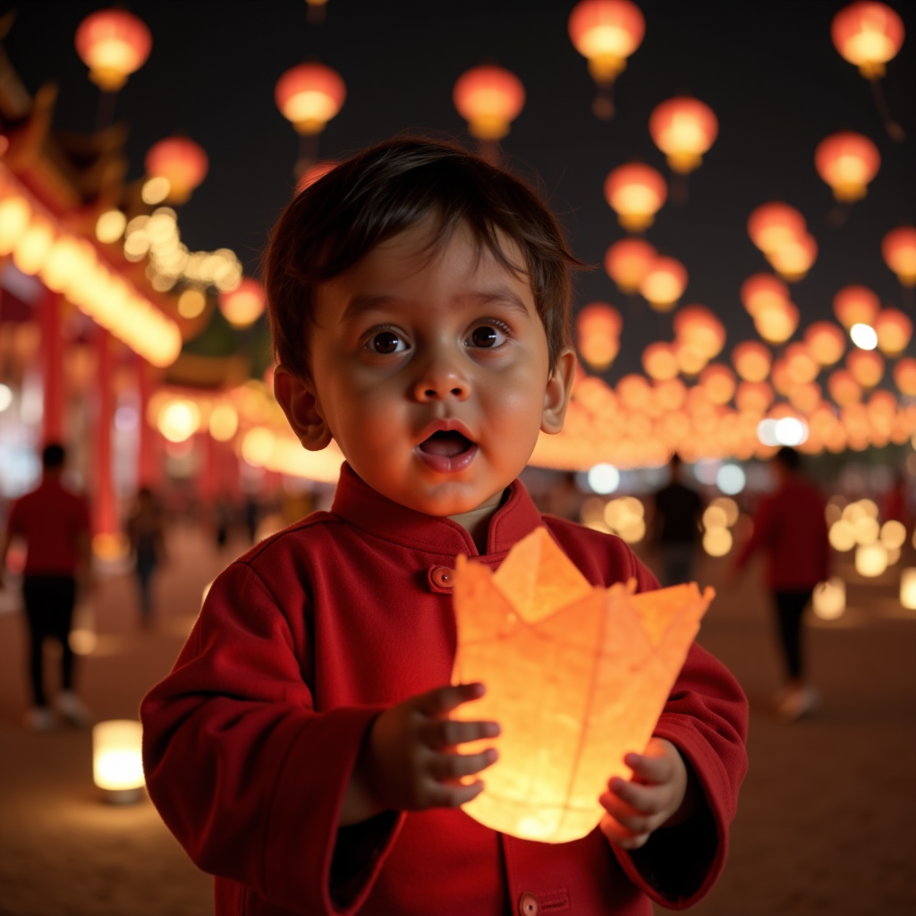 AI baby Lantern Festival portrait