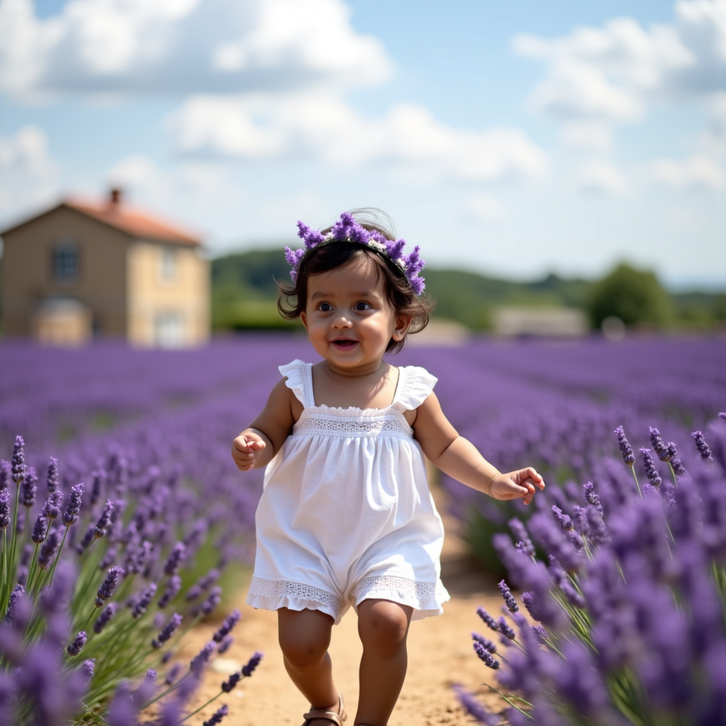 AI generated baby portrait - Lavender Field theme