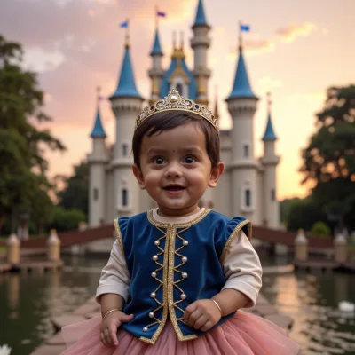 AI generated baby portrait - Magic Castle theme