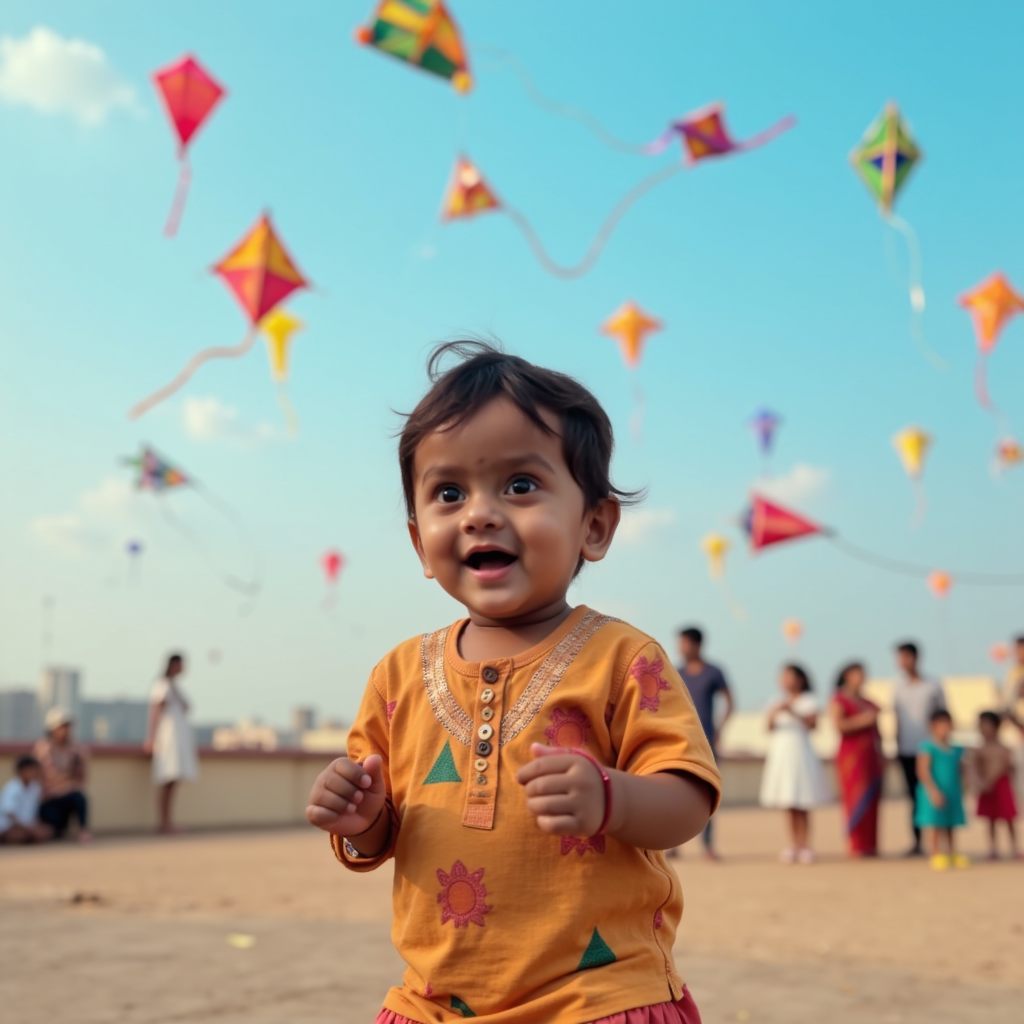AI baby Kite Festival portrait