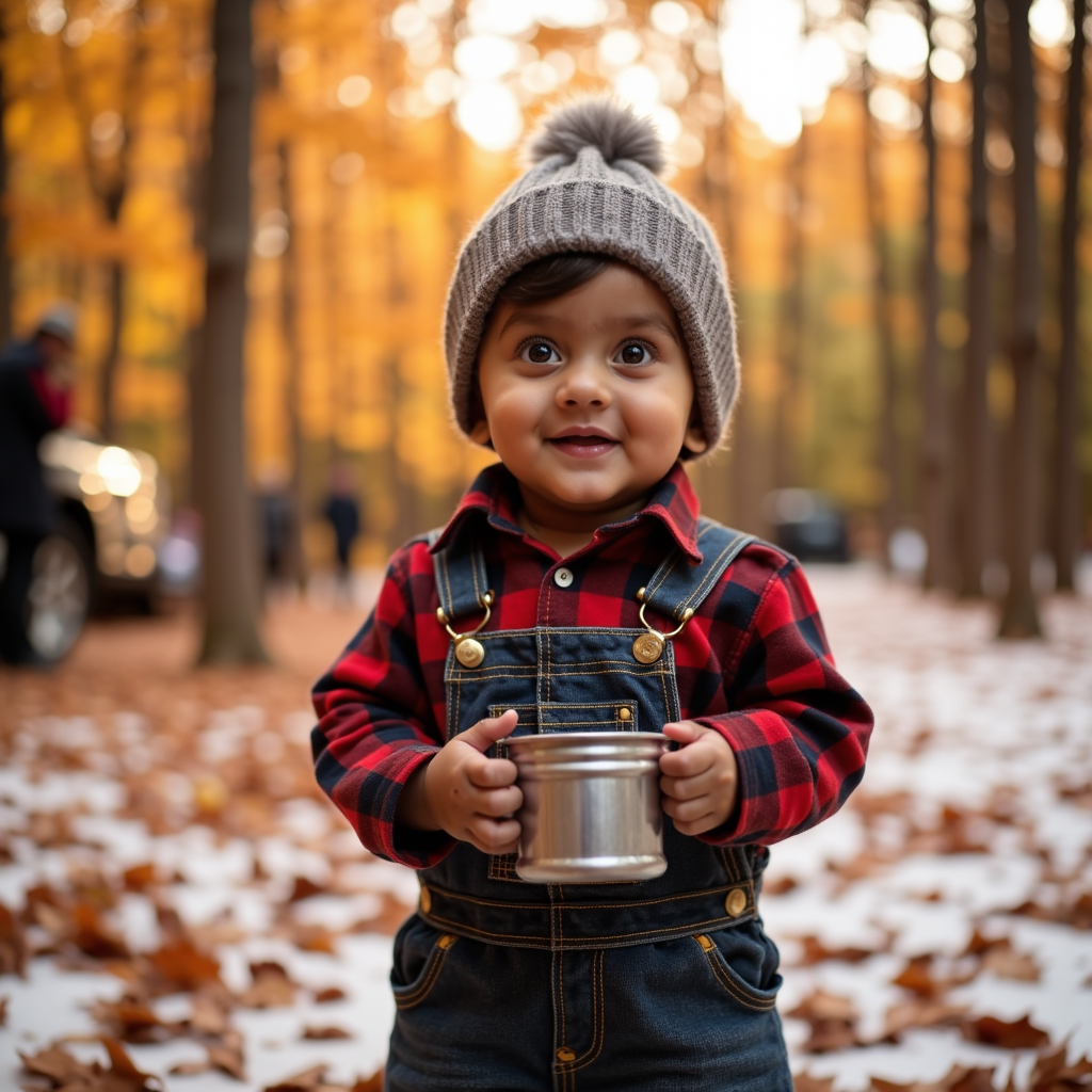 AI generated baby portrait - Maple Harvest Season theme