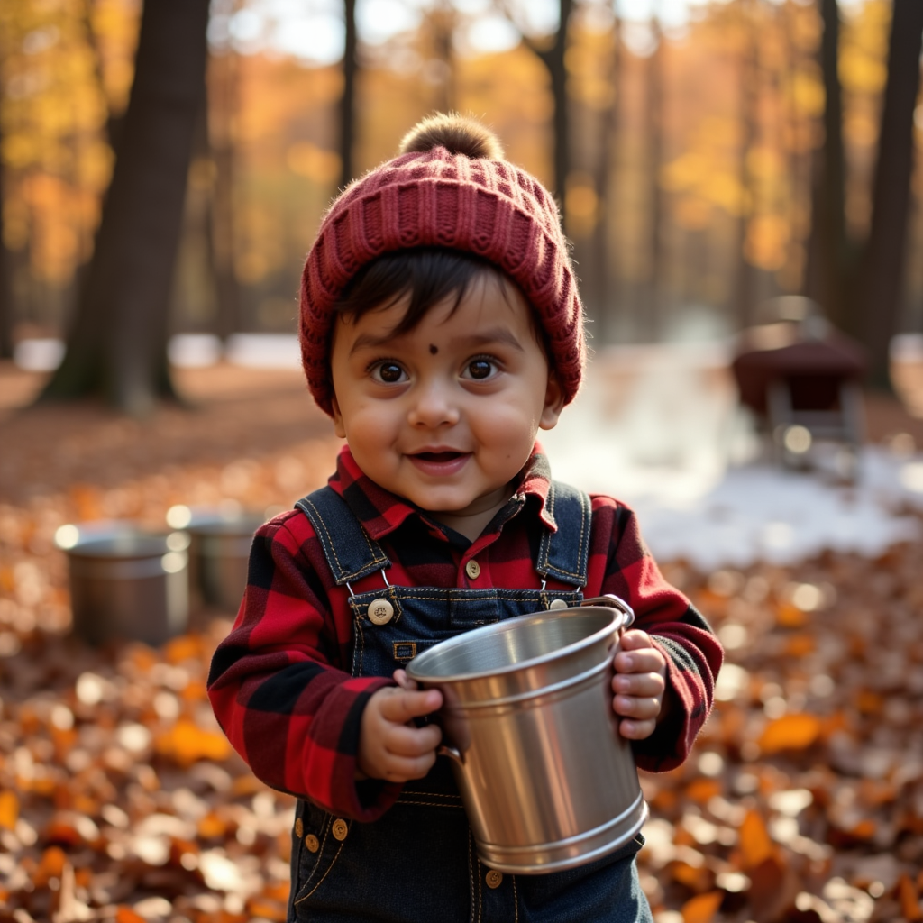 AI baby Maple Harvest Season portrait