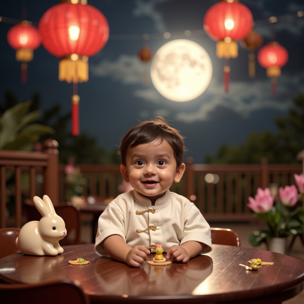 AI baby Mid-Autumn Festival portrait