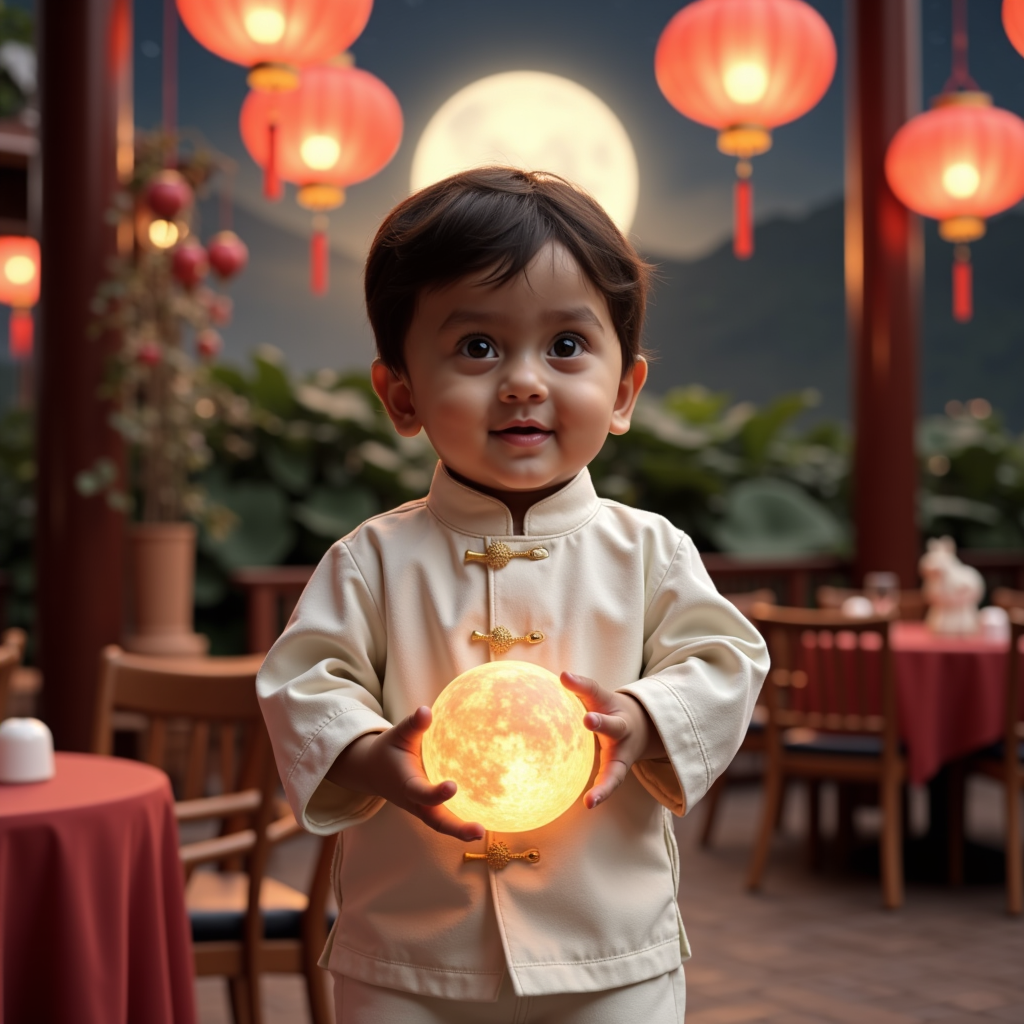 AI generated baby portrait - Mid-Autumn Festival theme