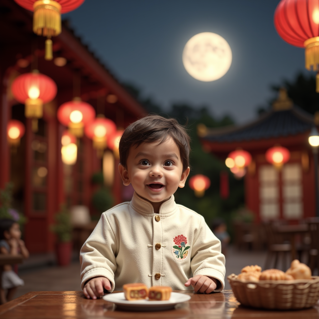 AI baby Mid-Autumn Festival portrait