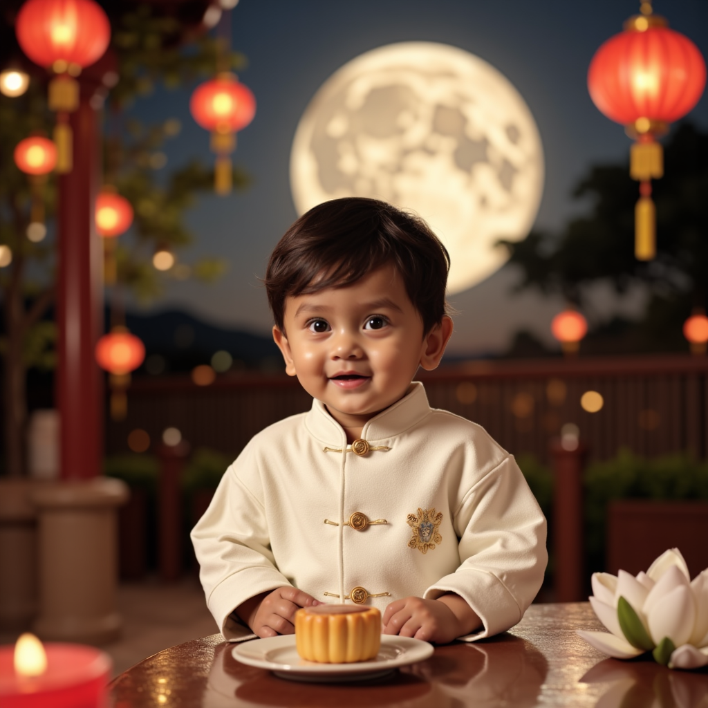 AI baby Mid-Autumn Festival portrait