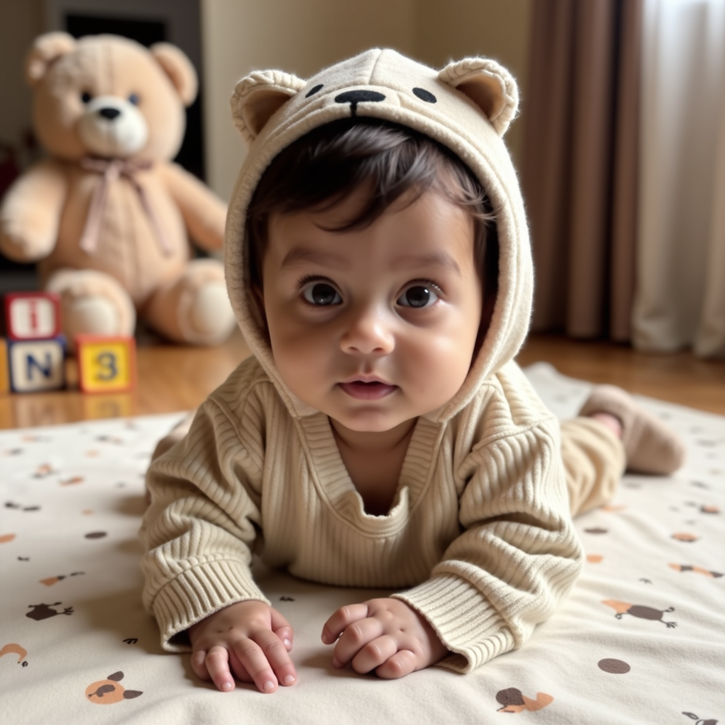 AI baby 3 Months — Head Up portrait