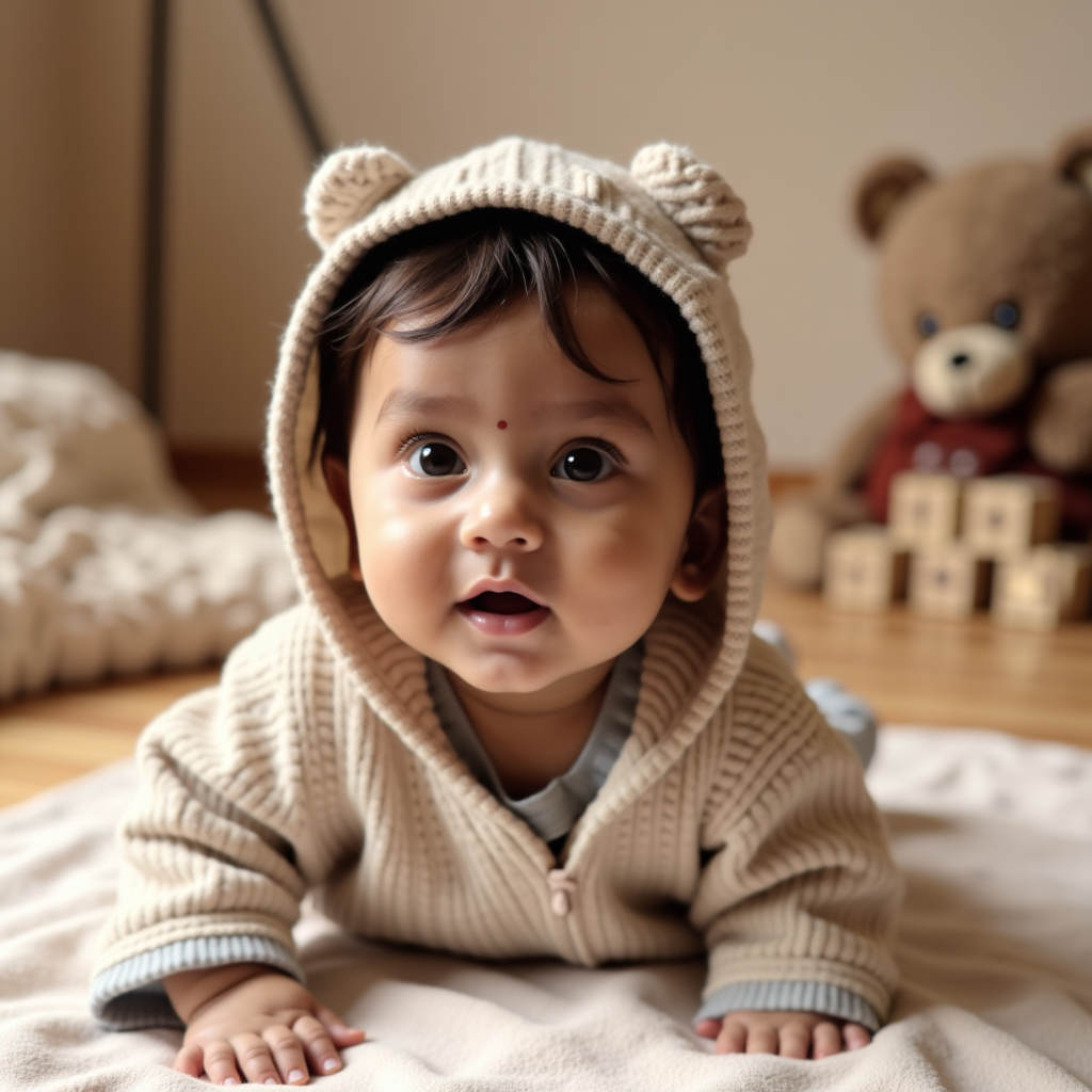 AI generated baby portrait - 3 Months — Head Up theme