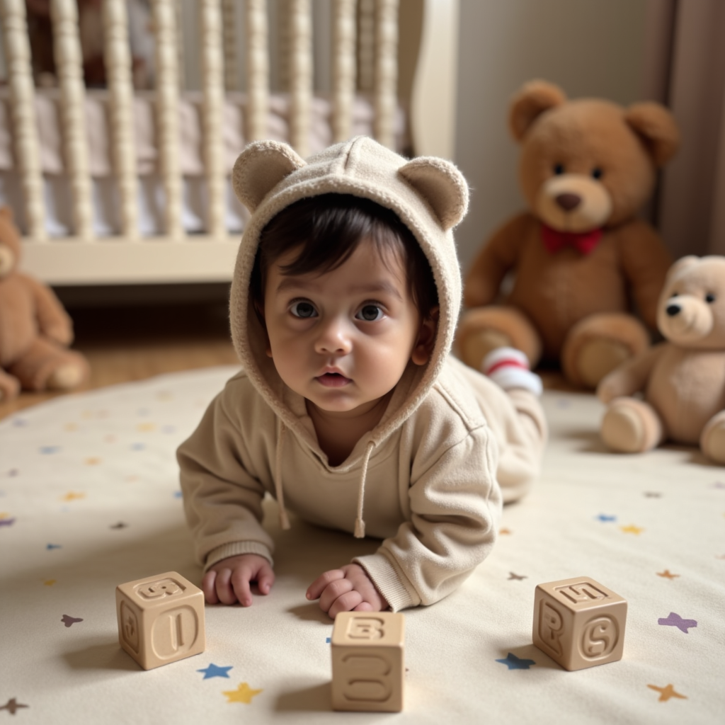 AI baby 3 Months — Head Up portrait