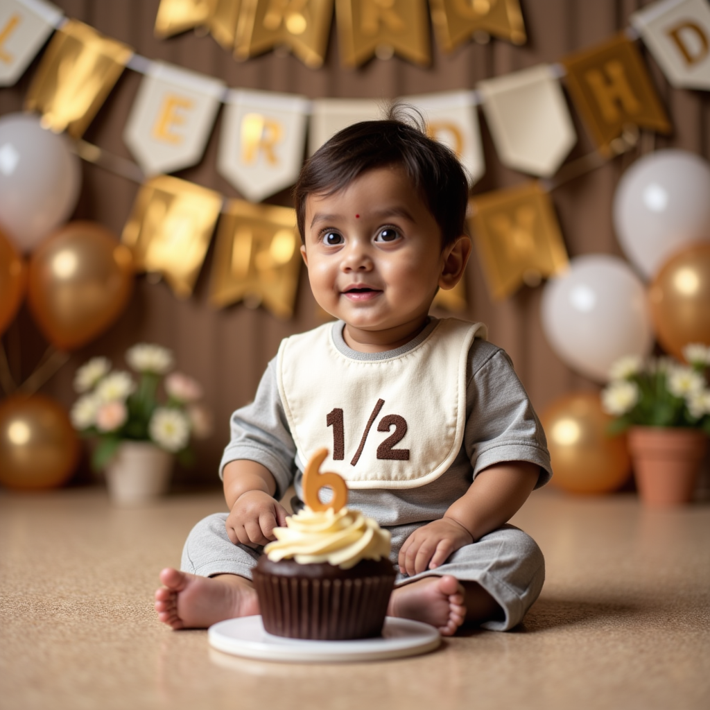 AI baby 6 Months — Sitting Strong portrait