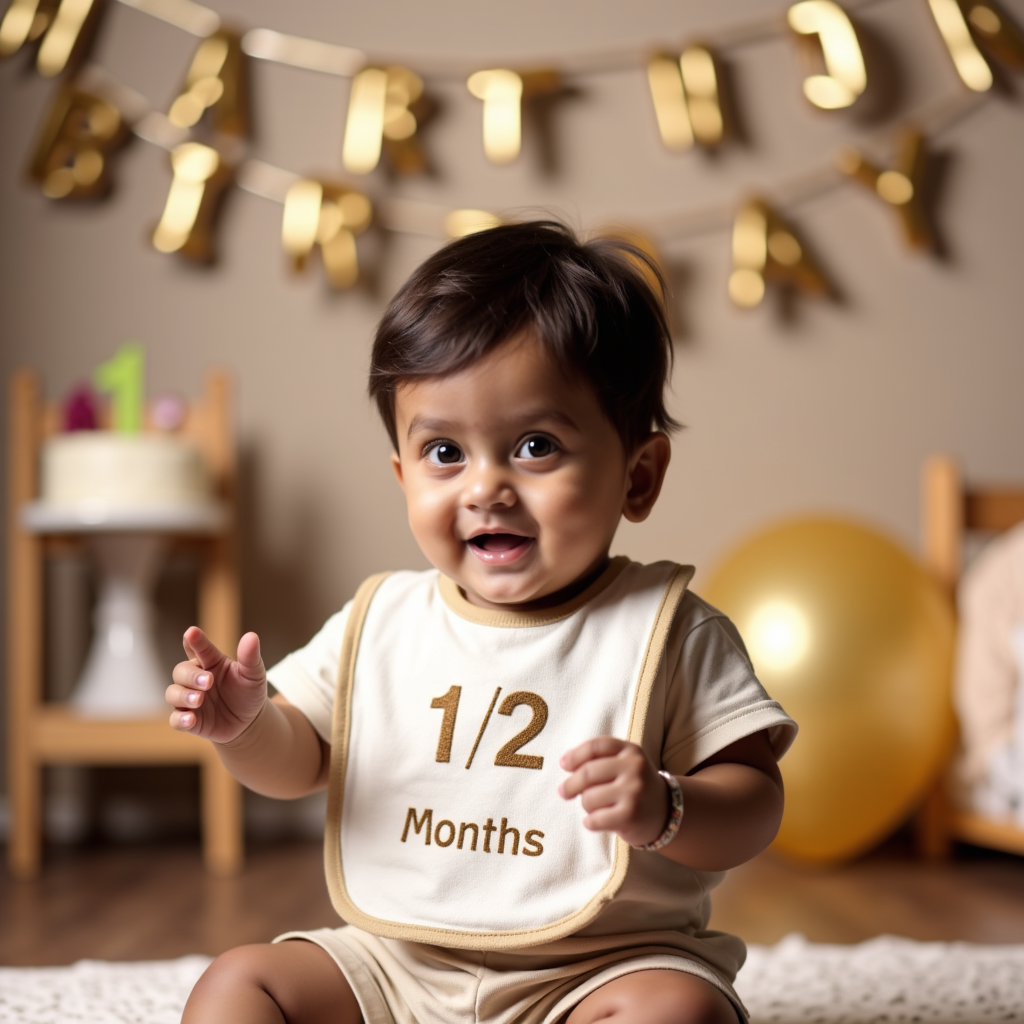 AI baby 6 Months — Sitting Strong portrait