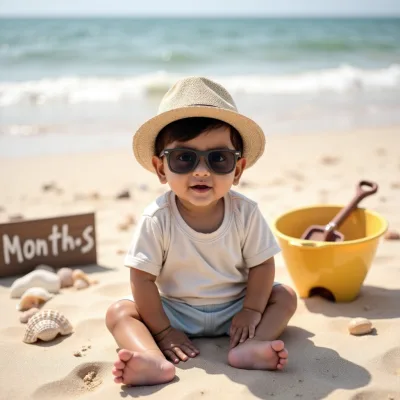AI baby 7 Months — Beach Babe photos