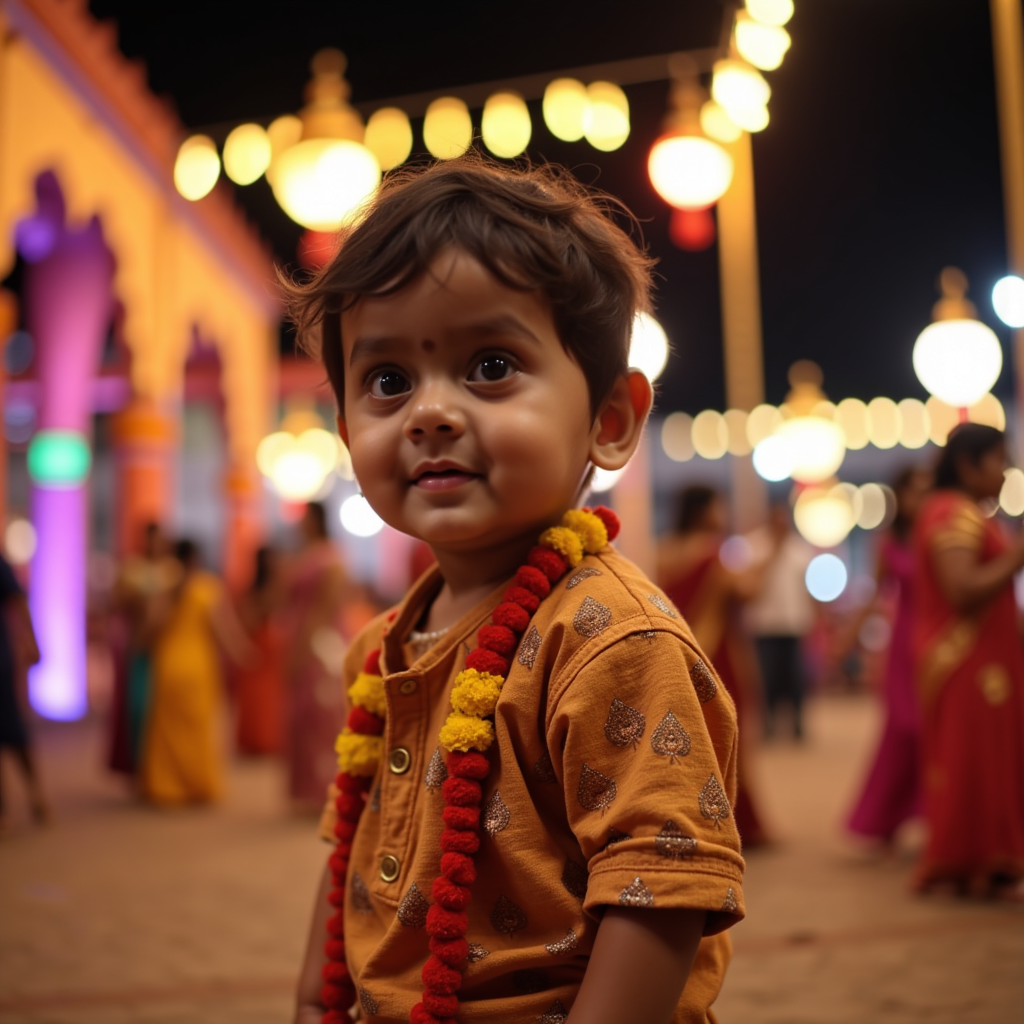 AI baby Navratri portrait