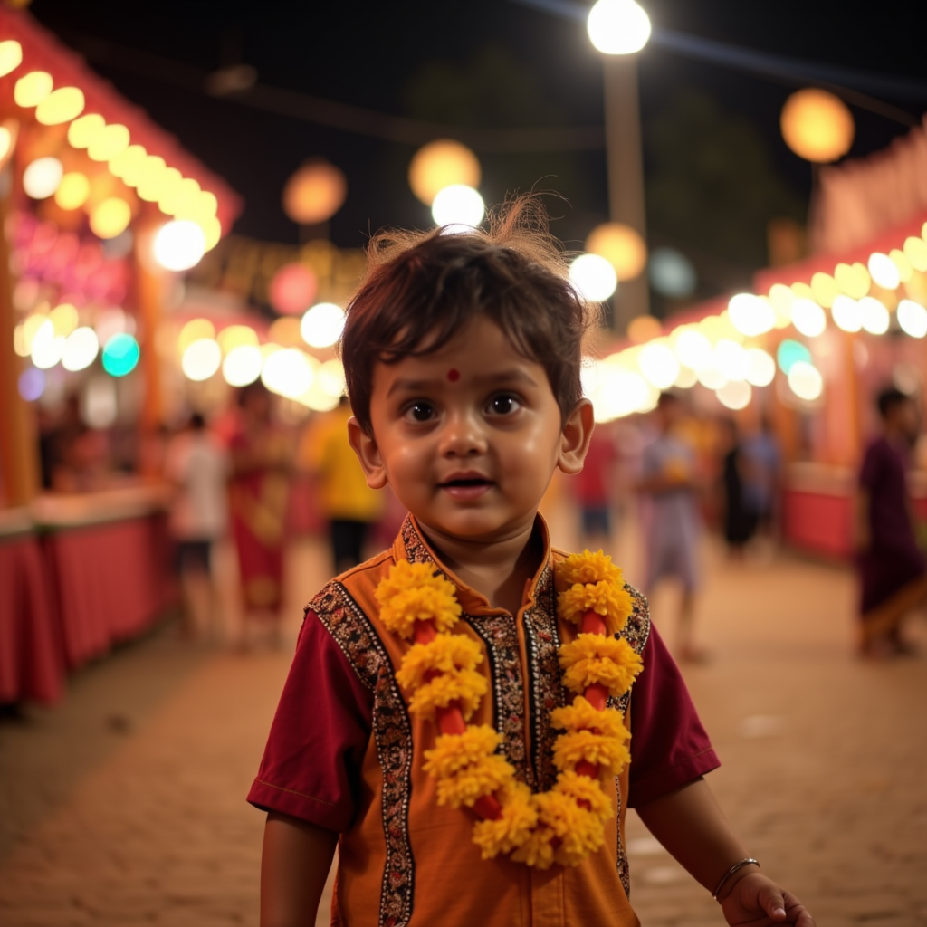 AI baby Navratri portrait