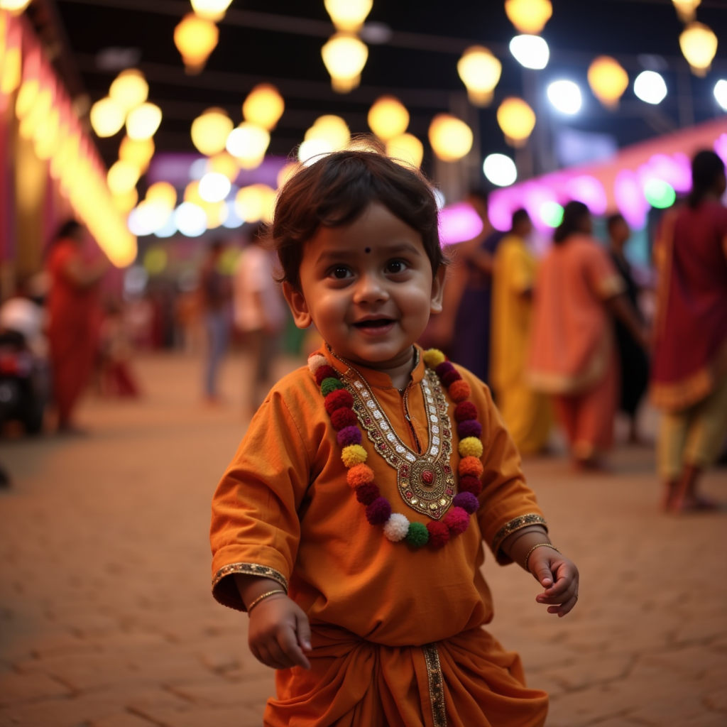 AI baby Navratri portrait