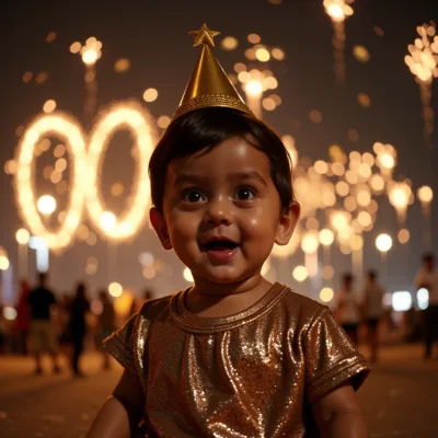 AI baby New Year's Eve photos
