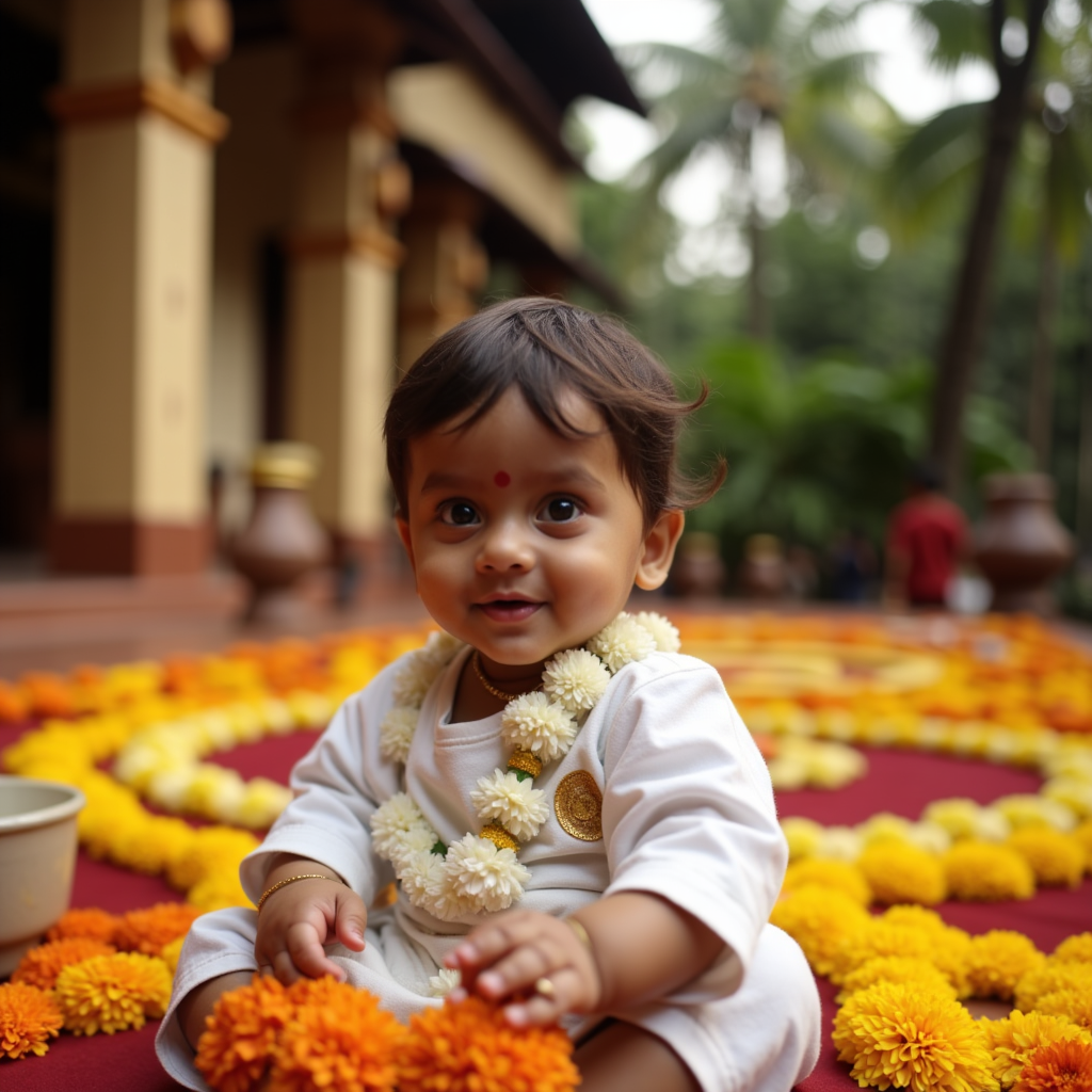 AI baby Onam Festival portrait