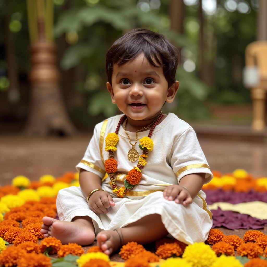 AI baby Onam Festival portrait