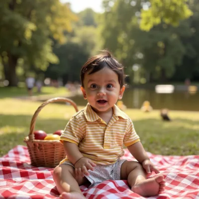 AI baby Park Picnic photos